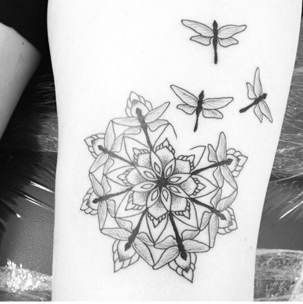 Cute and sexy dragonfly tattoo design, idea 45