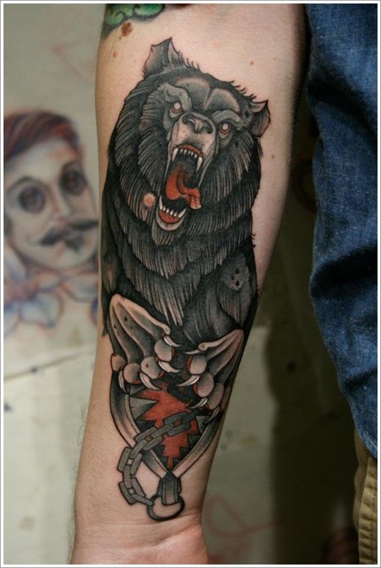 Bear tattoo design, idea 4