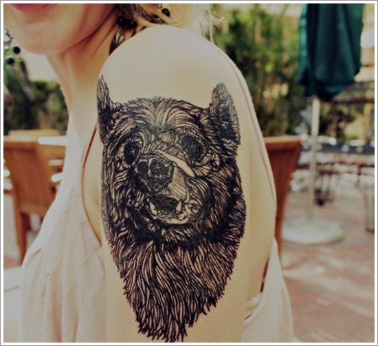 Bear tattoo design, idea 10