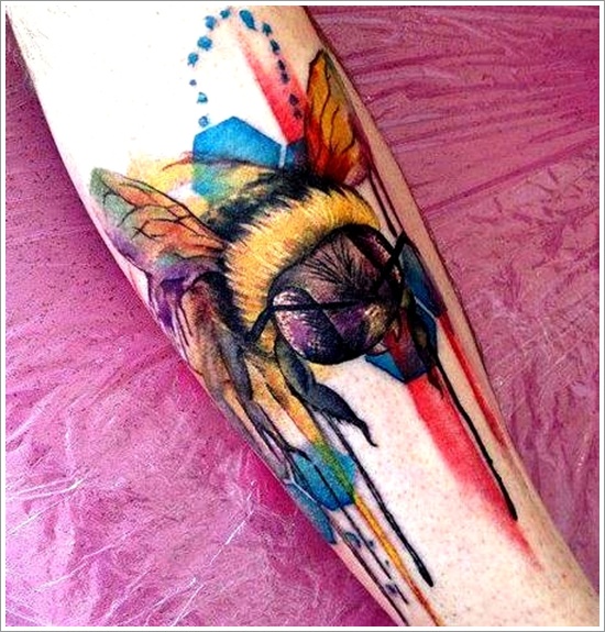 Bee tattoo design, idea 5