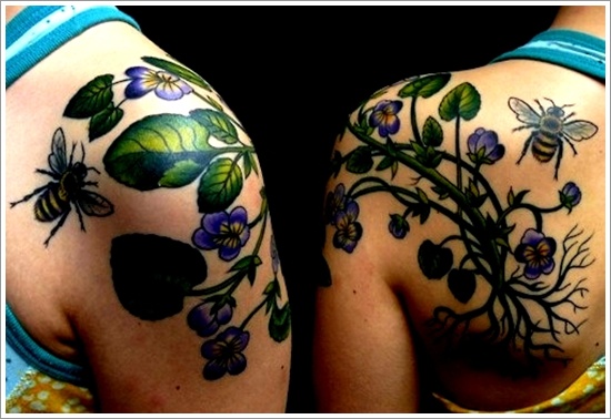 Bee tattoo design, idea 21