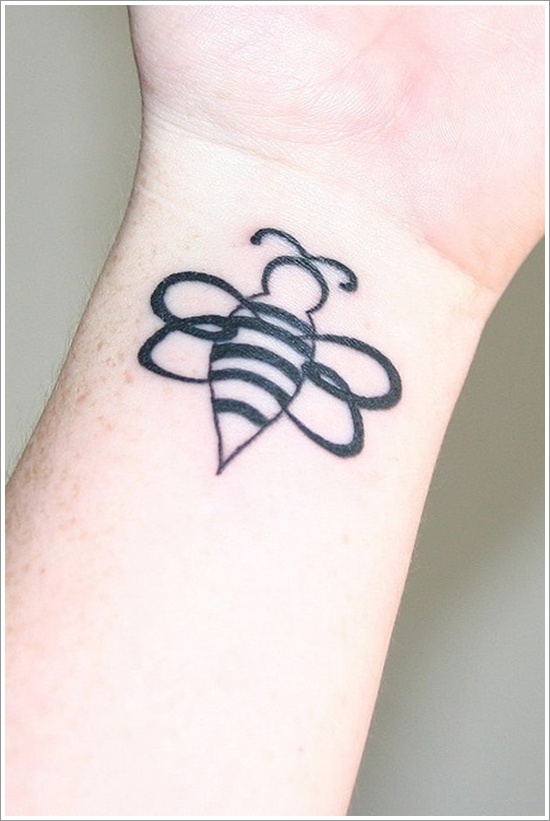Bee tattoo design, idea 9