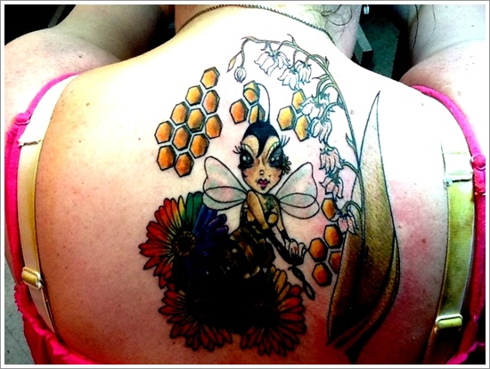 Bee tattoo design, idea 18
