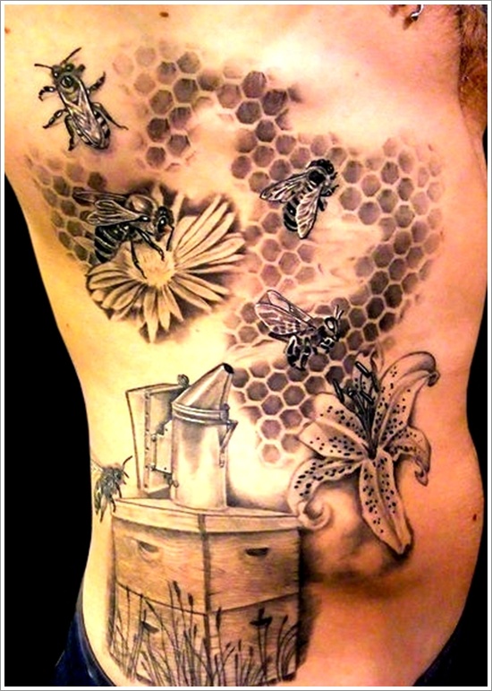Bee tattoo design, idea 22