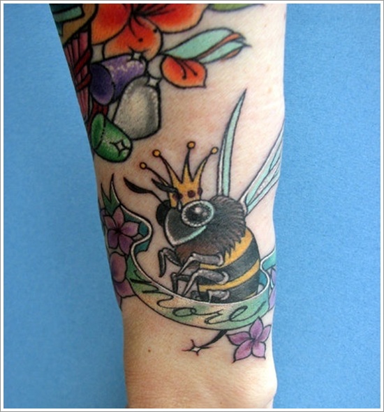 Bee tattoo design, idea 19