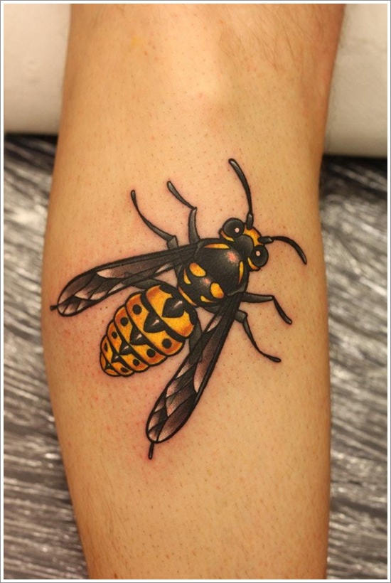 Bee tattoo design, idea 7