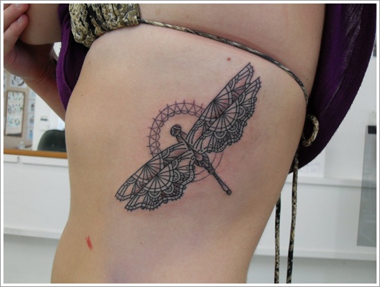 Cute and sexy dragonfly tattoo design, idea 20