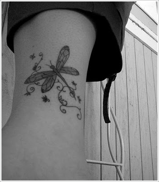 Cute and sexy dragonfly tattoo design, idea 23