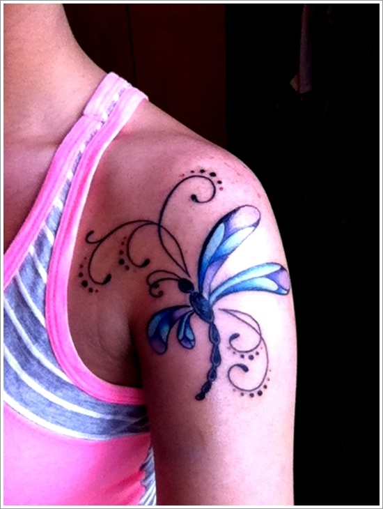 Cute and sexy dragonfly tattoo design, idea 7