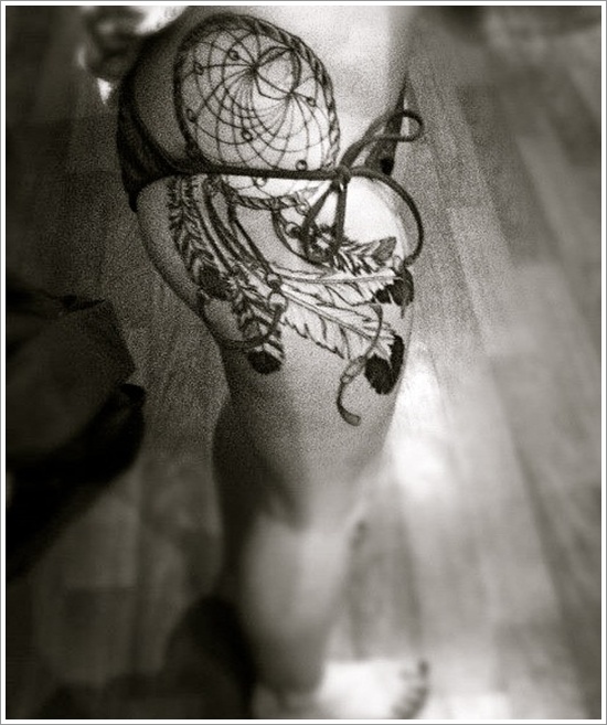 Amazing dreamcatcher tattoos and meanings design, idea 5