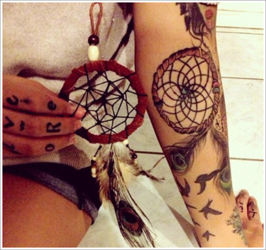 Amazing dreamcatcher tattoos and meanings design, idea 25