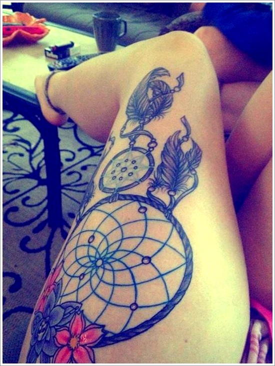 Amazing dreamcatcher tattoos and meanings design, idea 4