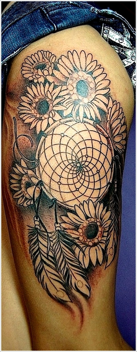 Amazing dreamcatcher tattoos and meanings design, idea 28