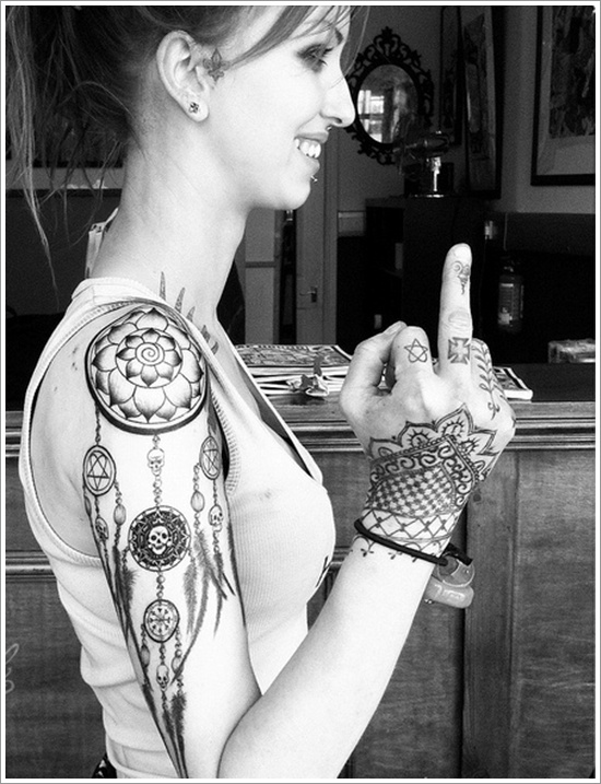 Amazing dreamcatcher tattoos and meanings design, idea 2