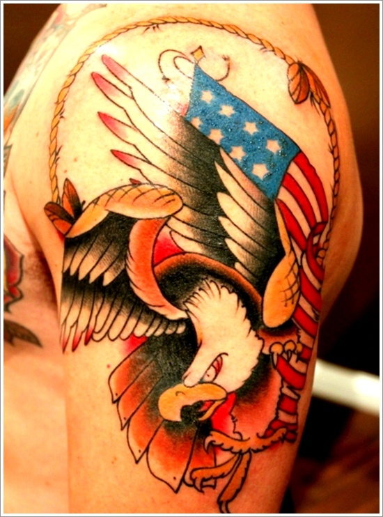 Attention grabbing eagle tattoo design, idea 32