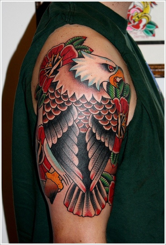 Attention grabbing eagle tattoo design, idea 24