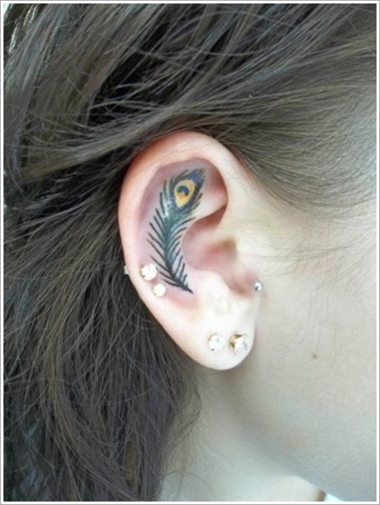 Most popular feather tattoos for women and design, idea 11