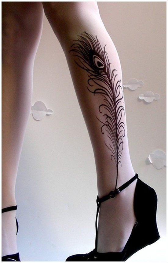 Most popular feather tattoos for women and design, idea 12