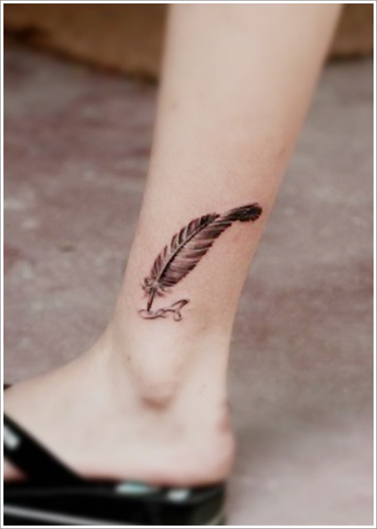 Most popular feather tattoos for women and design, idea 17