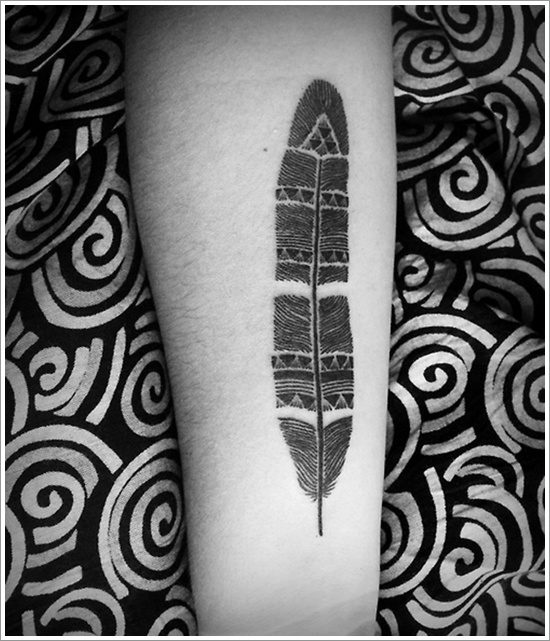 Most popular feather tattoos for women and design, idea 18