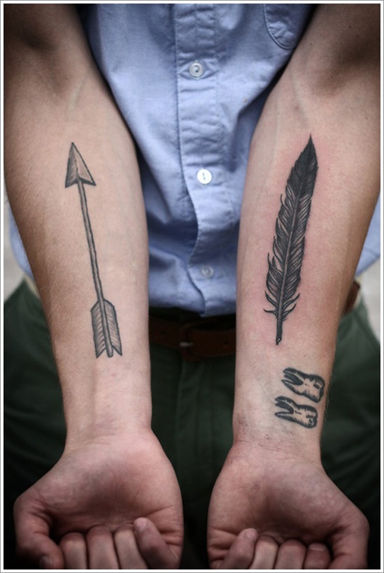 Most popular feather tattoos for women and design, idea 3