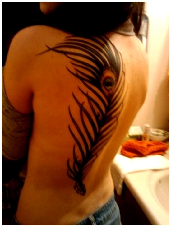 Most popular feather tattoos for women and design, idea 28