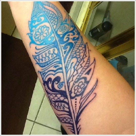 Most popular feather tattoos for women and design, idea 26