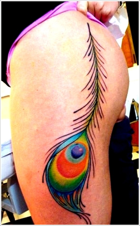 Most popular feather tattoos for women and design, idea 40