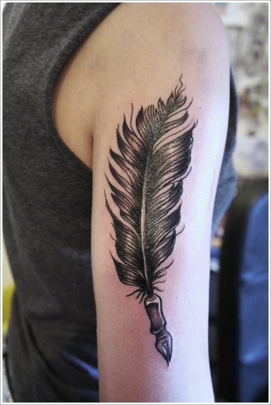 Most popular feather tattoos for women and design, idea 8