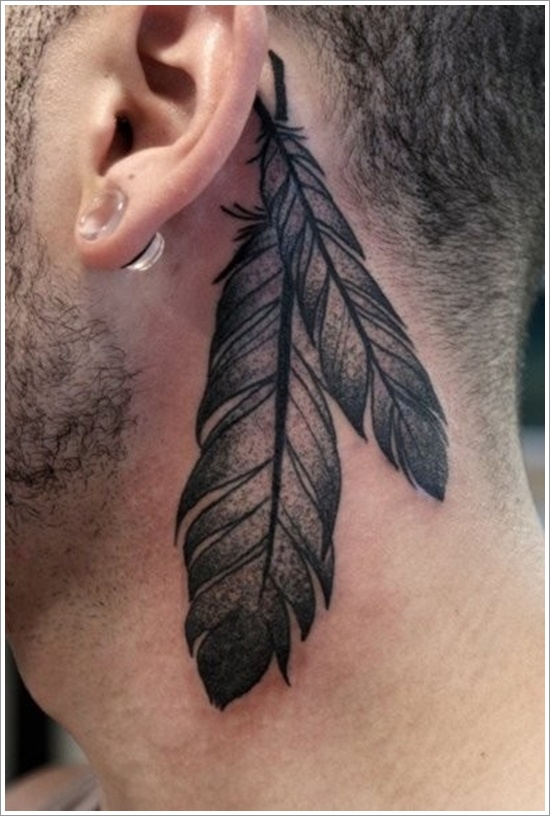 Most popular feather tattoos for women and design, idea 9
