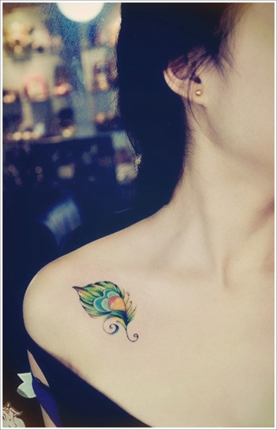 Most popular feather tattoos for women and design, idea 10