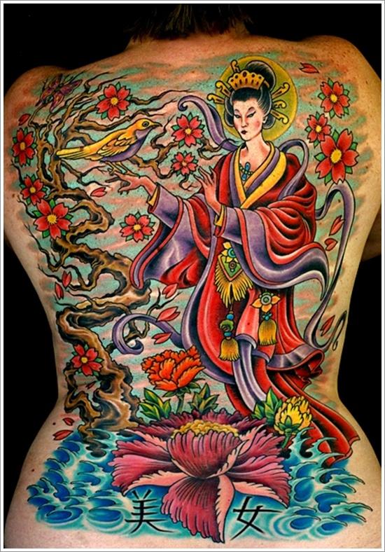 Traditional geisha tattoo design, idea 30