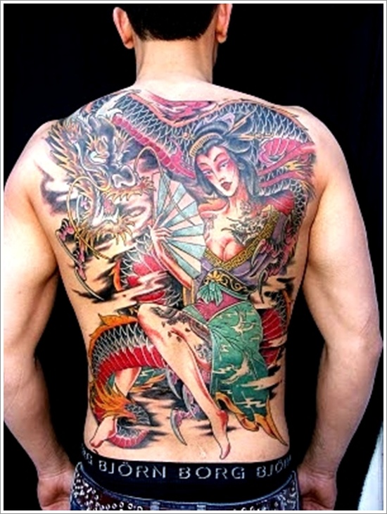 Traditional geisha tattoo design, idea 17