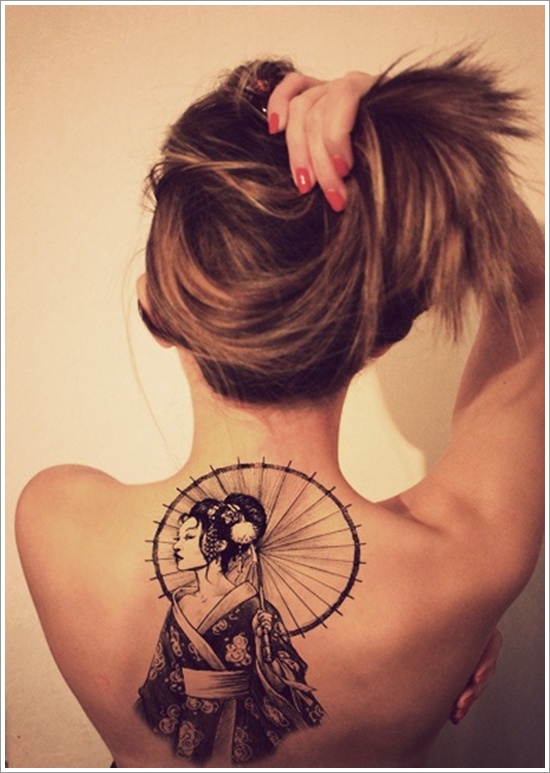 Traditional geisha tattoo design, idea 3