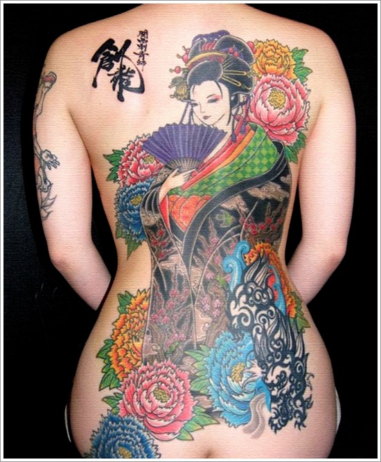 Traditional geisha tattoo design, idea 15