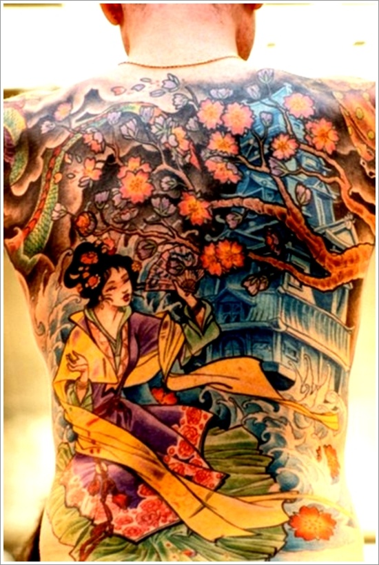 Traditional geisha tattoo design, idea 36
