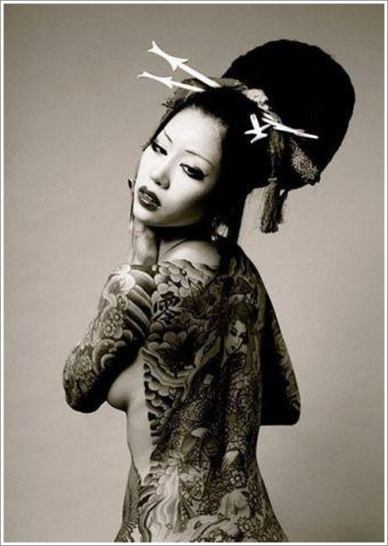 Traditional geisha tattoo design, idea 37