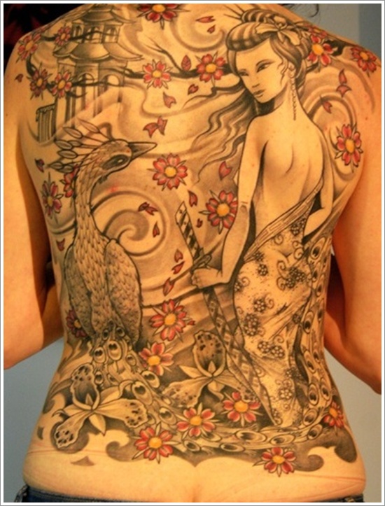 Traditional geisha tattoo design, idea 28