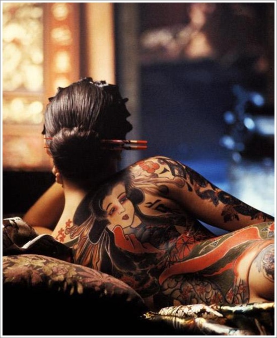 Traditional geisha tattoo design, idea 6