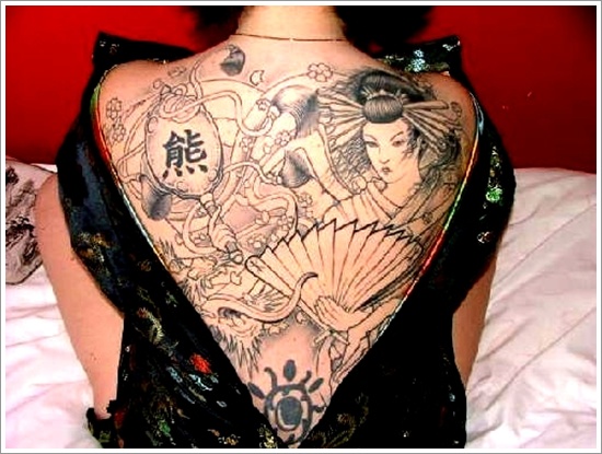 Traditional geisha tattoo design, idea 27