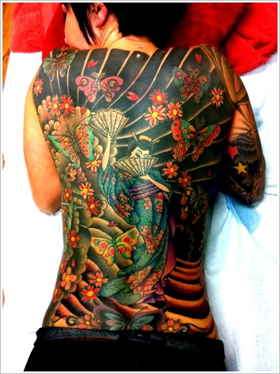 Traditional geisha tattoo design, idea 12