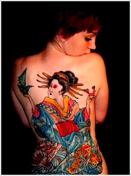 Traditional geisha tattoo design, idea 21