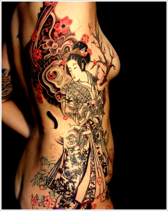 Traditional geisha tattoo design, idea 20