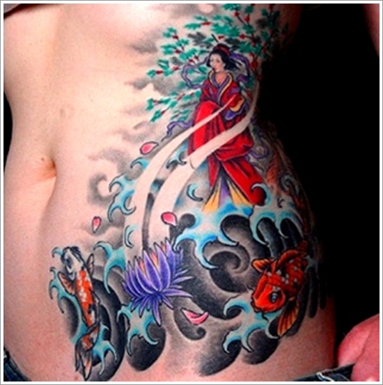 Traditional geisha tattoo design, idea 38