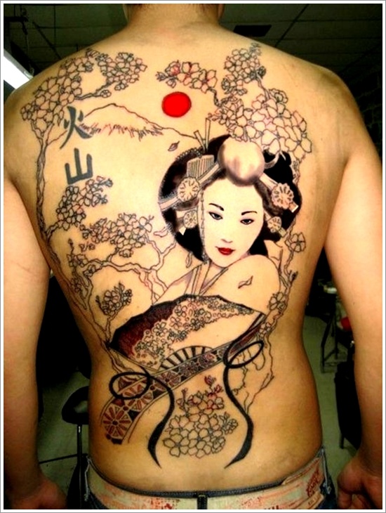 Traditional geisha tattoo design, idea 16