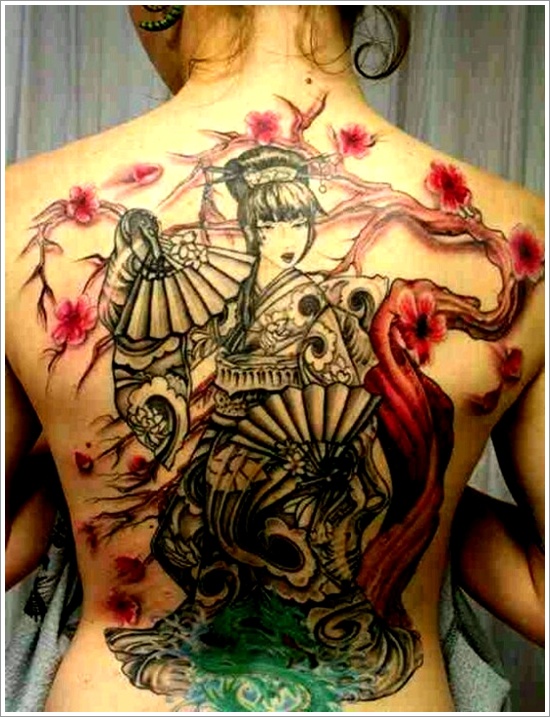 Traditional geisha tattoo design, idea 29