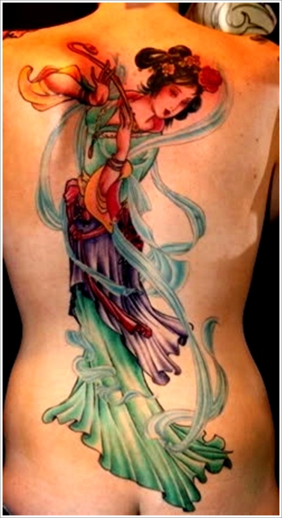Traditional geisha tattoo design, idea 40