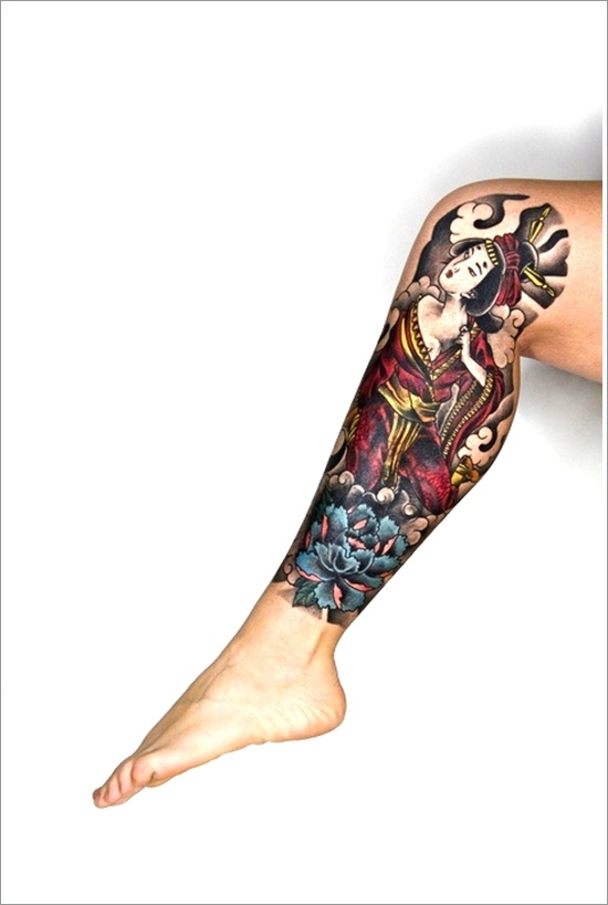 Traditional geisha tattoo design, idea 22