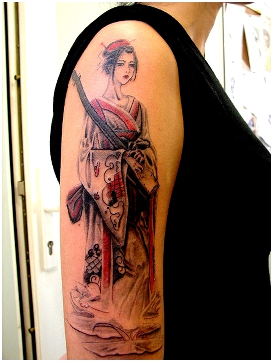 Traditional geisha tattoo design, idea 23