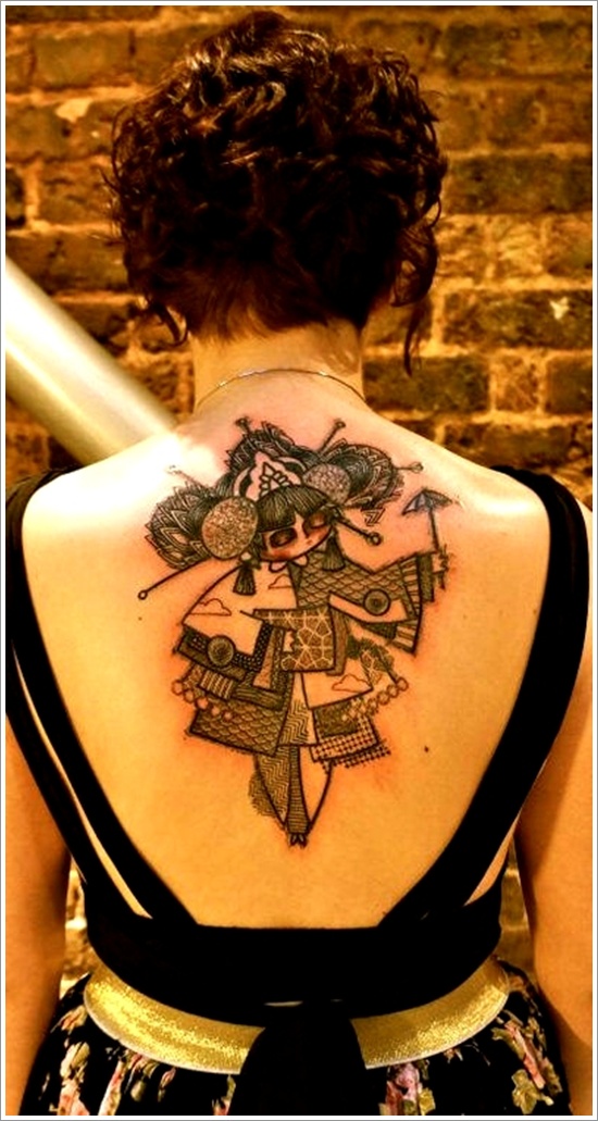 Traditional geisha tattoo design, idea 8